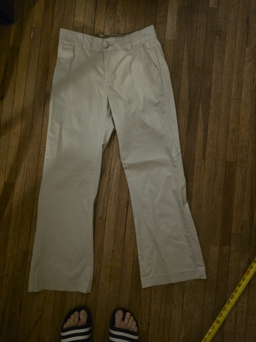 Lee Women's Khaki Straight-Leg Pants Tan, Cute Button Detail & Comfort Waist